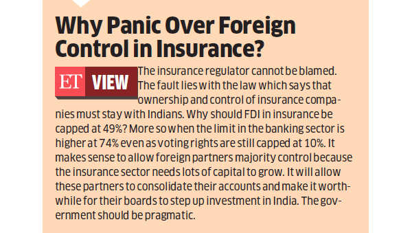 Irda seeks information from insurers like Bharti AXA & Max Bupa to verify Indian control of operations