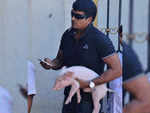 Piglet's day out! Actor Ravi Babu queues up to withdraw cash with pet swine