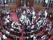 Opposition MPs raise slogans in Rajya Sabha