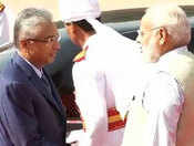 Mauritius PM welcomed at Rashtrapati Bhawan