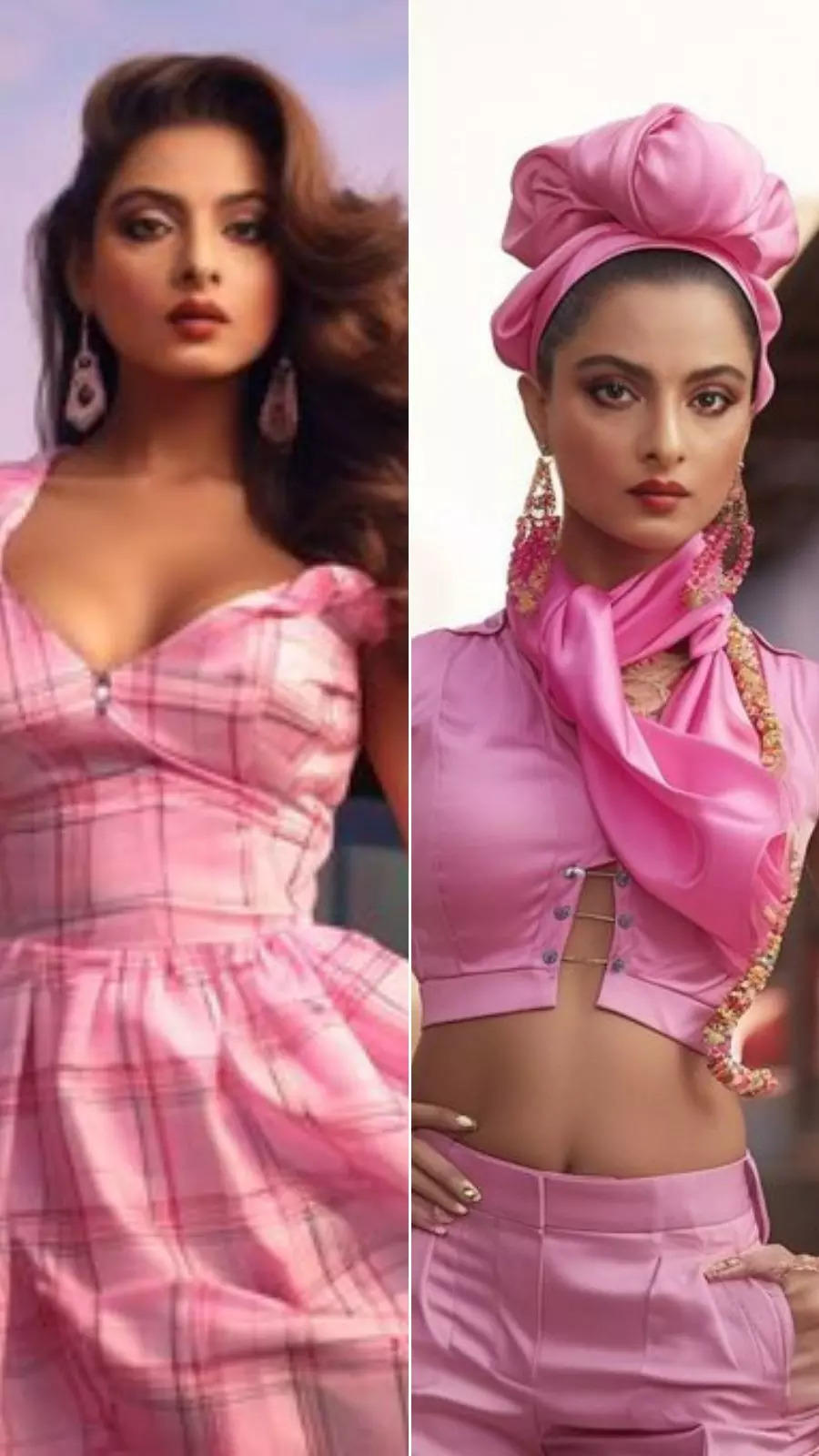 Buy MABISH By Sonal Jain Women Pink & Green Printed Midi Fit & Flare Dress  - Dresses for Women 7234794 | Myntra