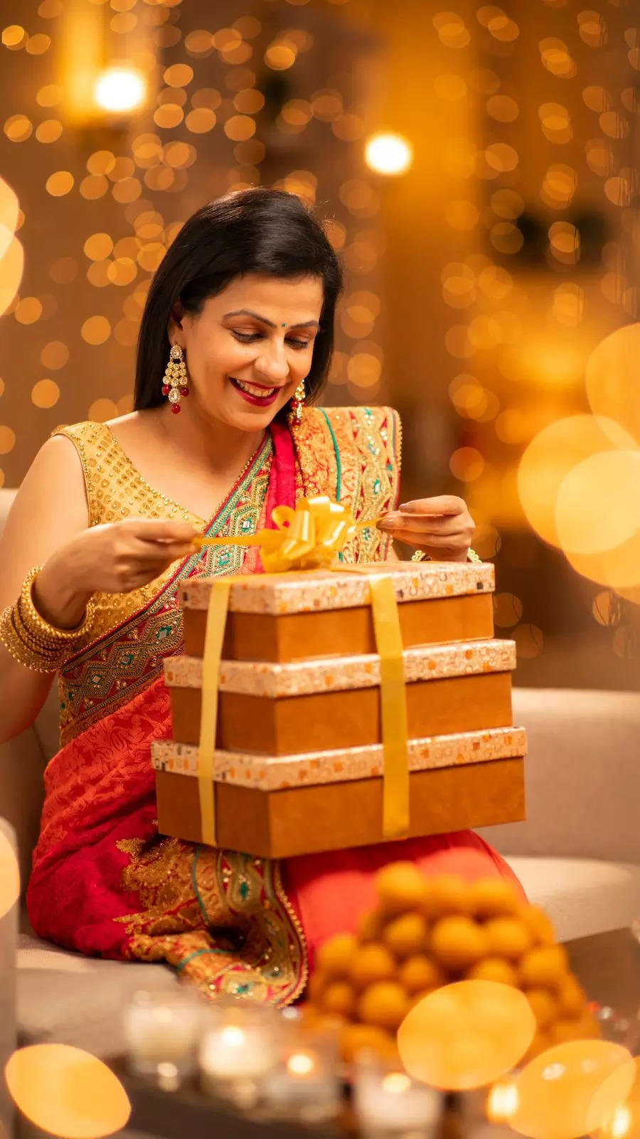 A Happy Family Celebrating Diwali · Free Stock Photo