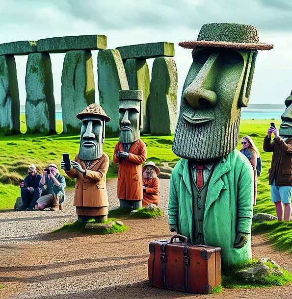 View: Whether visiting Stonehenge or Easter Island, everybody must get stoned