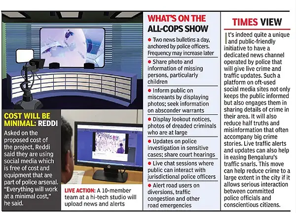 Bangalore cops as newsreaders? Police channel soon on social media Bangalore cops as newsreaders? Police channel soon on social media