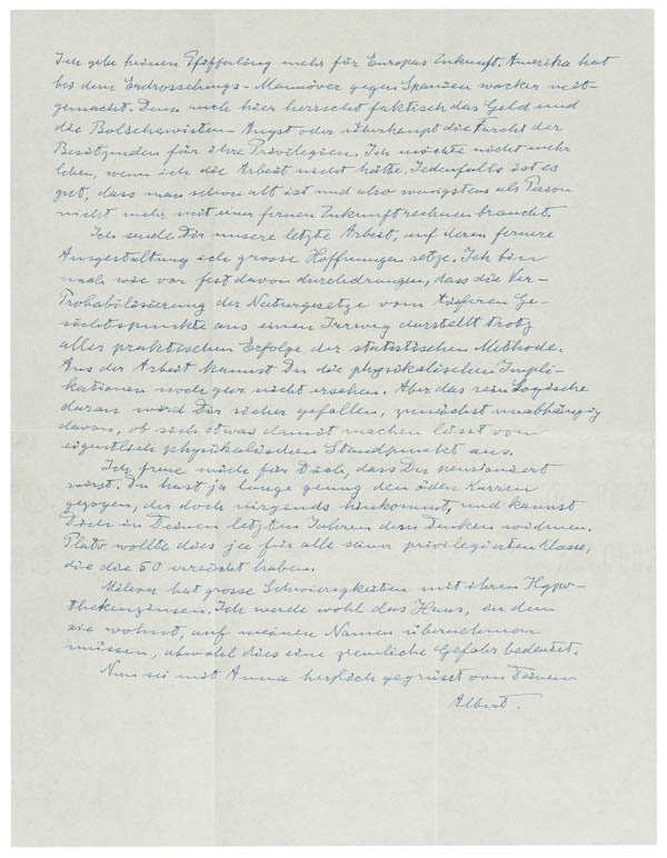 Albert Einstein's letter warning about Adolf Hitler before World War II goes for auction
