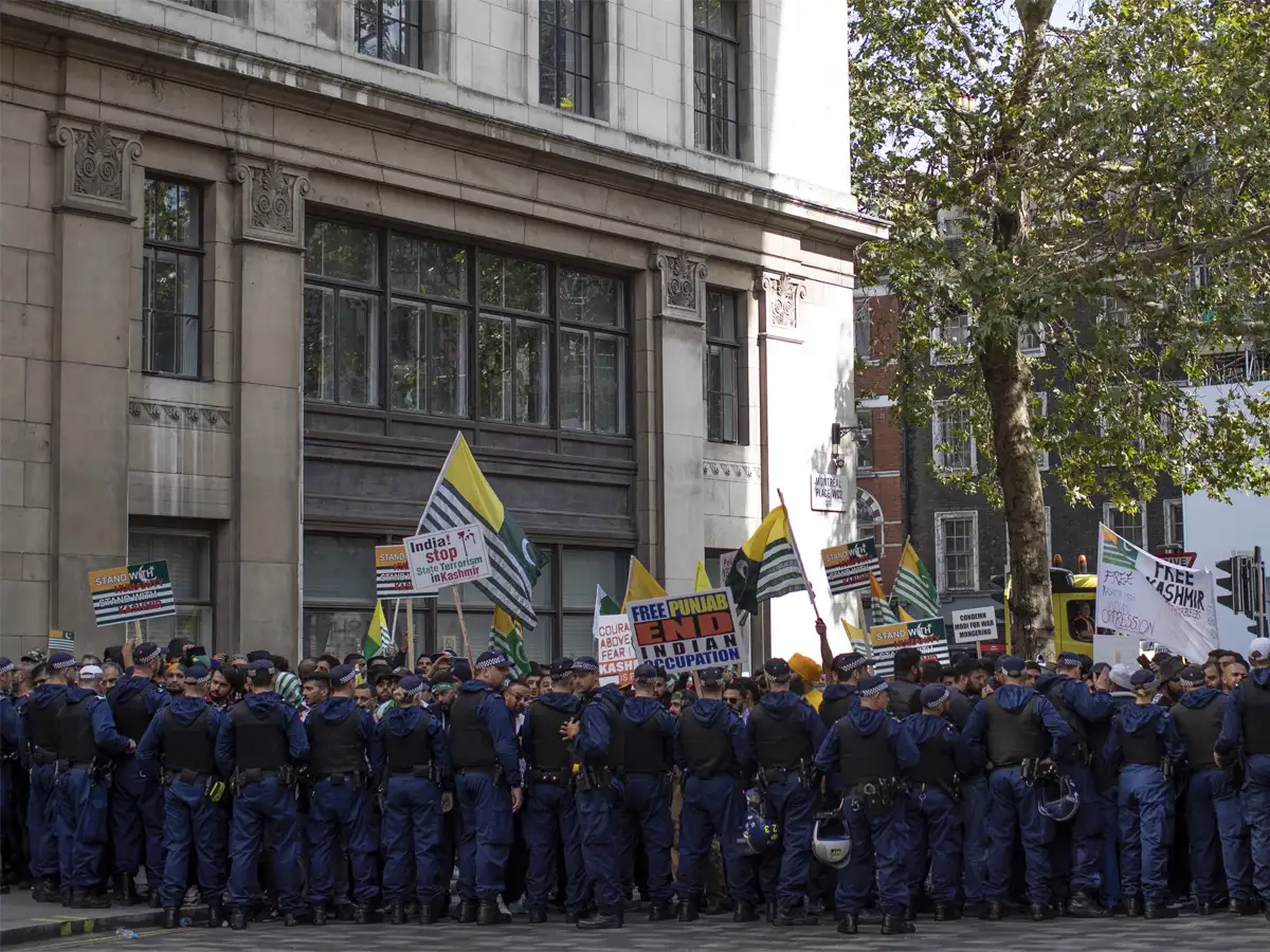 Kashmir protests ugly again London,