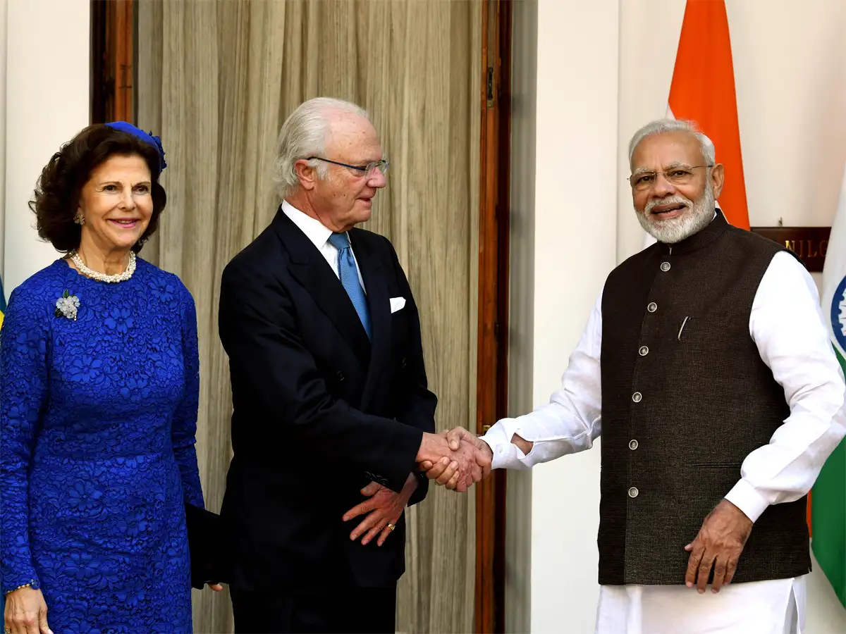 King, Queen Sweden meet Modi,