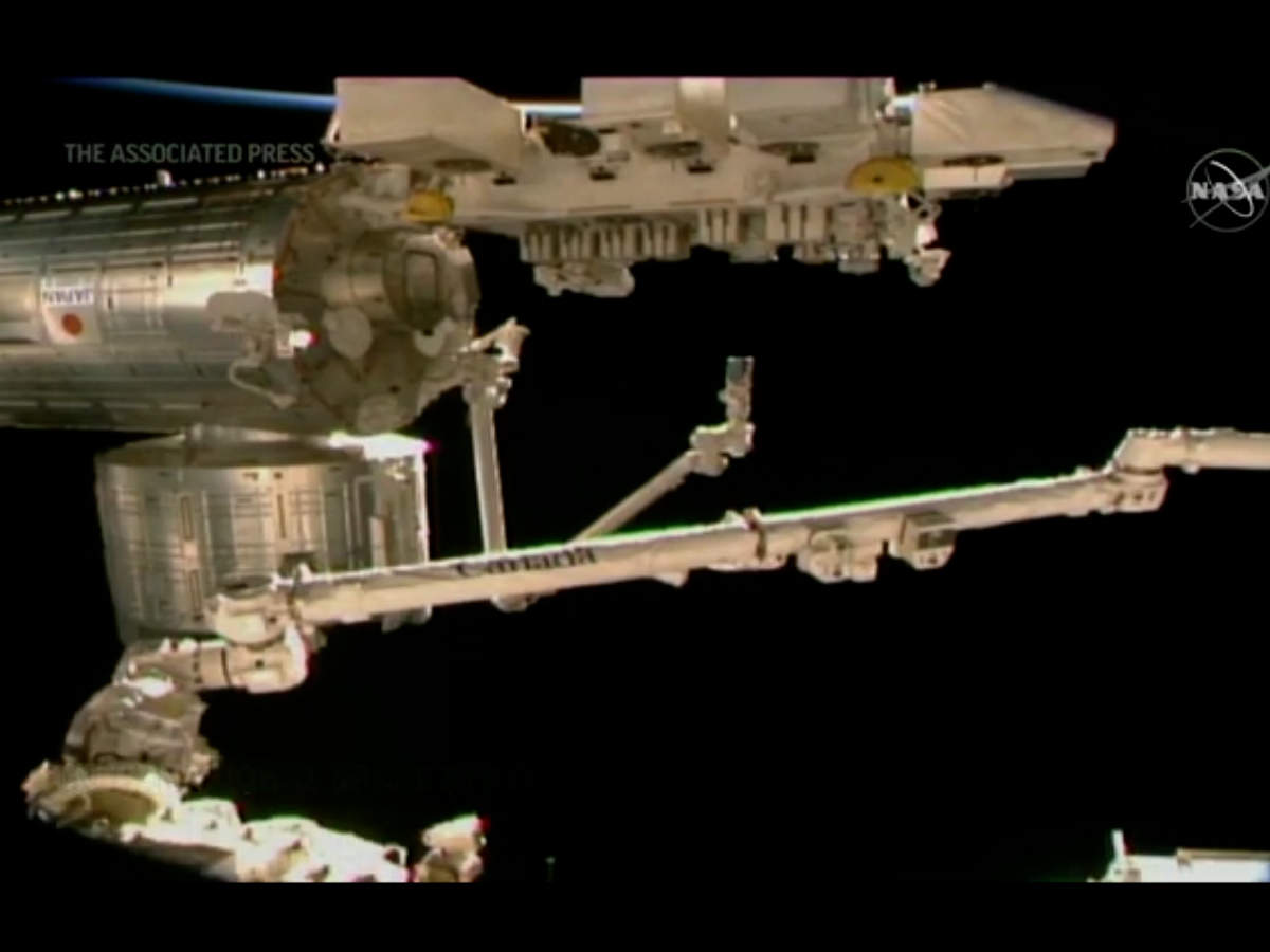 Watch: Spacewalking astronauts prep station for new solar wings