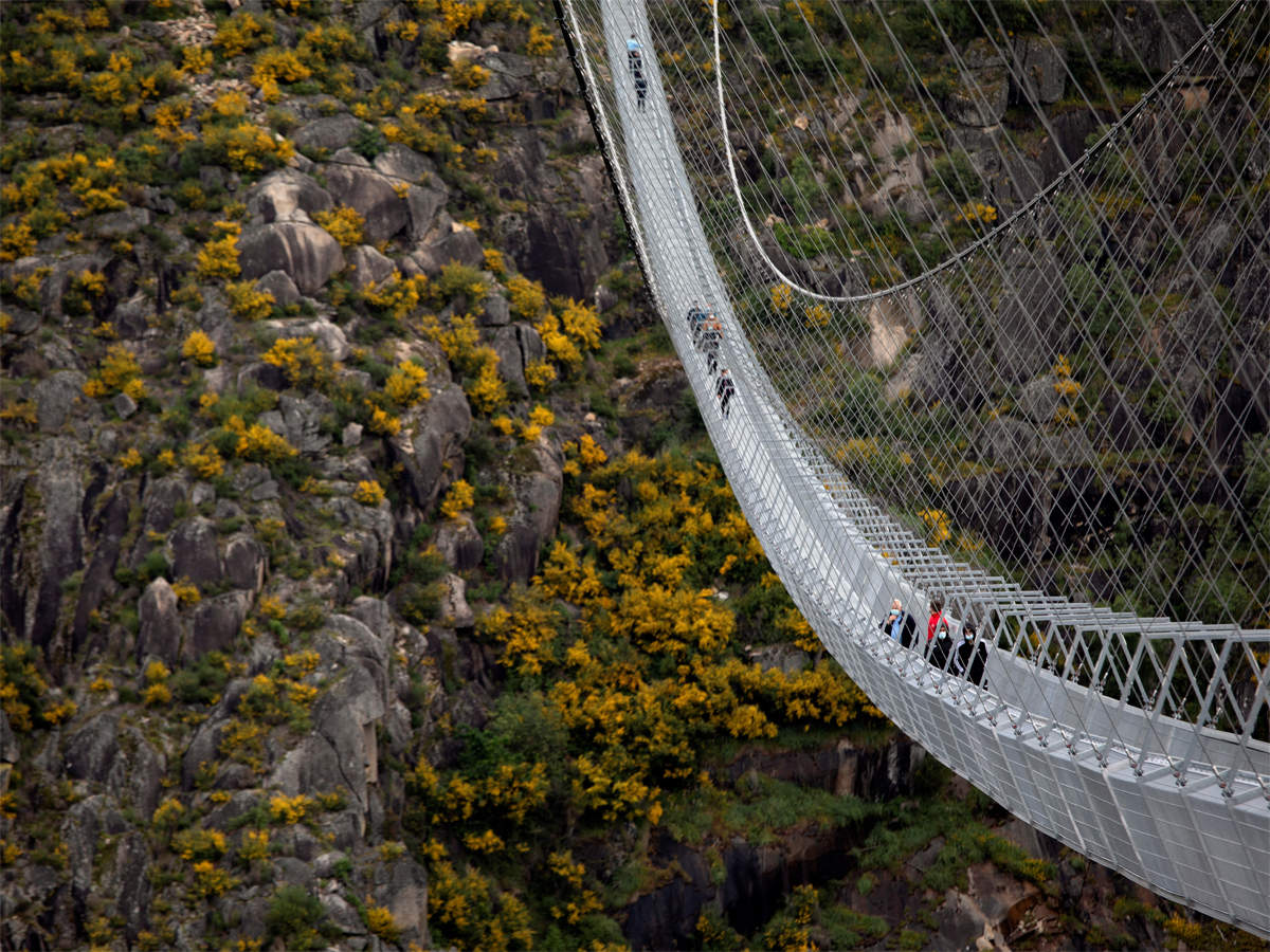 High anxiety: World's longest pedestrian suspension bridge opens in Portugal