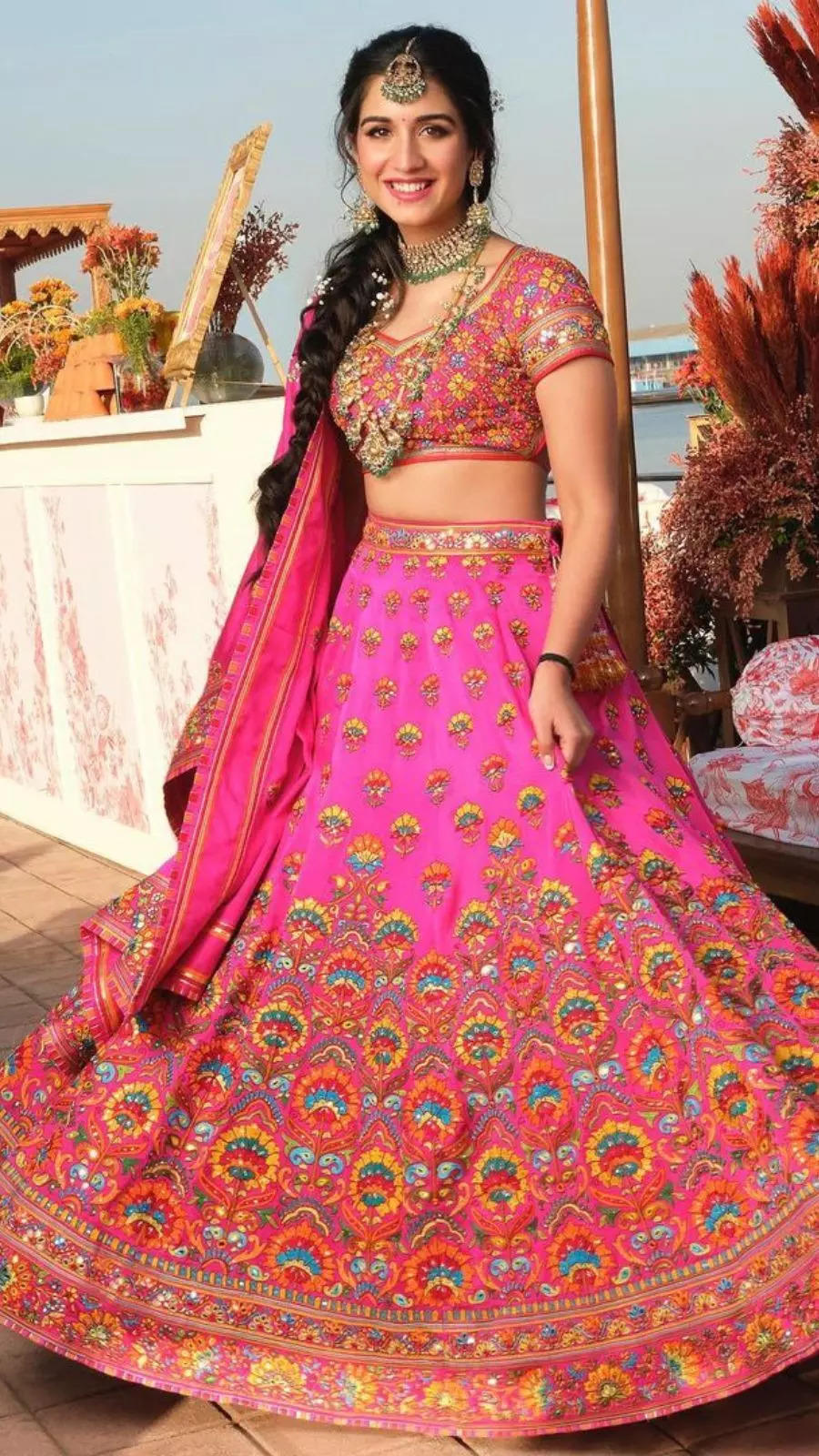 Radhika Merchant Dons A Fuchsia Pink Embroidered Lehenga On Her  Pre-Engagement 'Mehendi' Ceremony