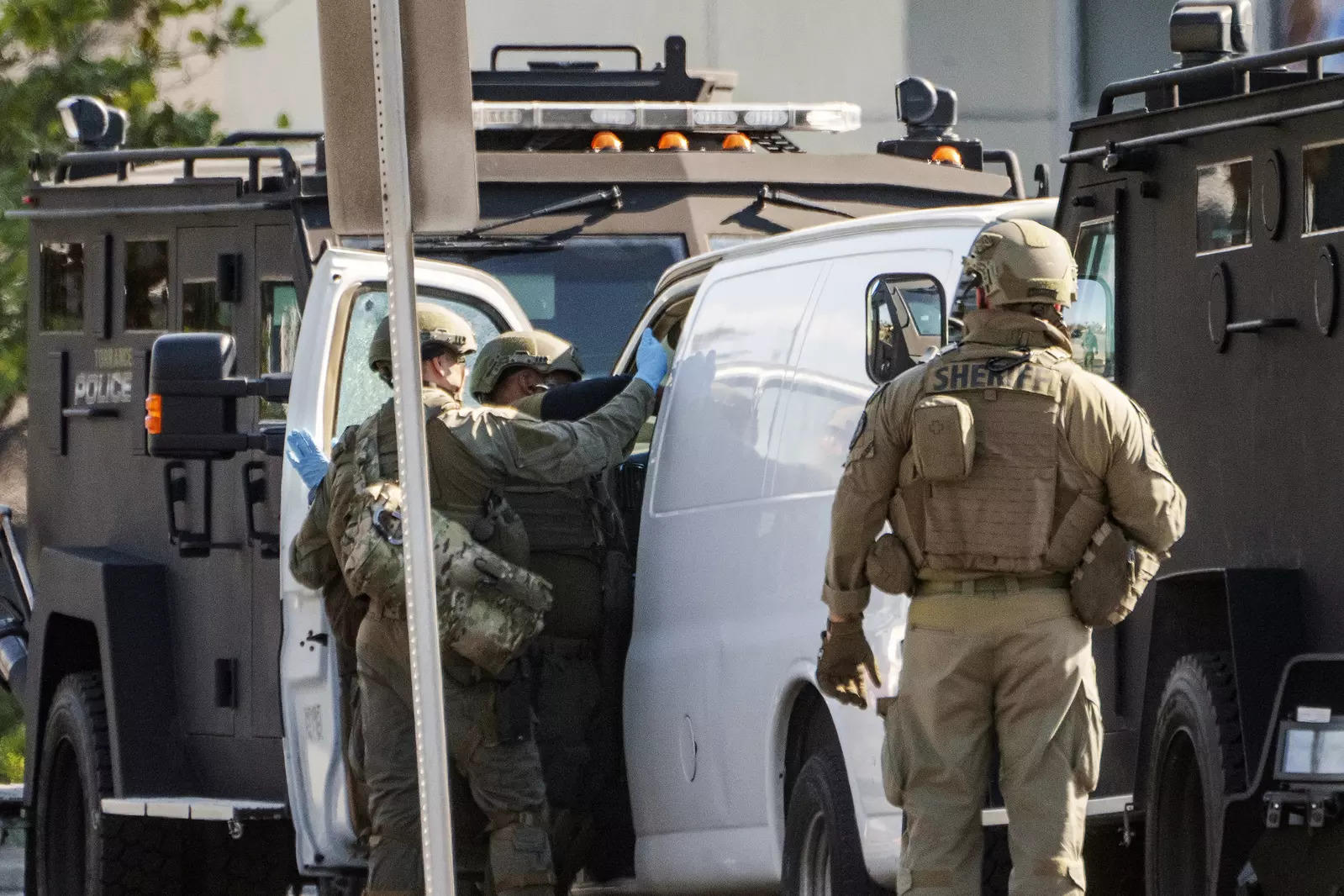 Authorities swarm van possibly linked to California shooting