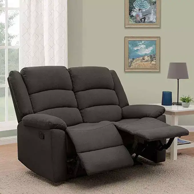 Image for FURNY2SeaterCarsonGreyFabricReclinerSofaSet