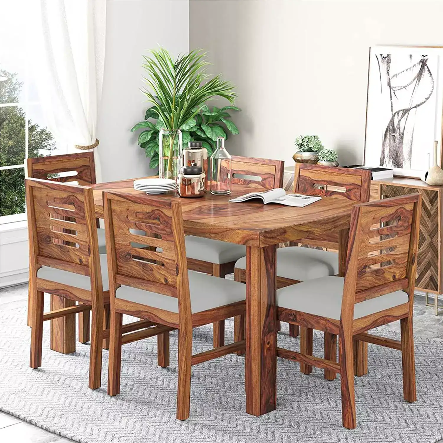 Image for LIZZAWOOD%C2%AESolid6-SeaterWoodenDiningTable
