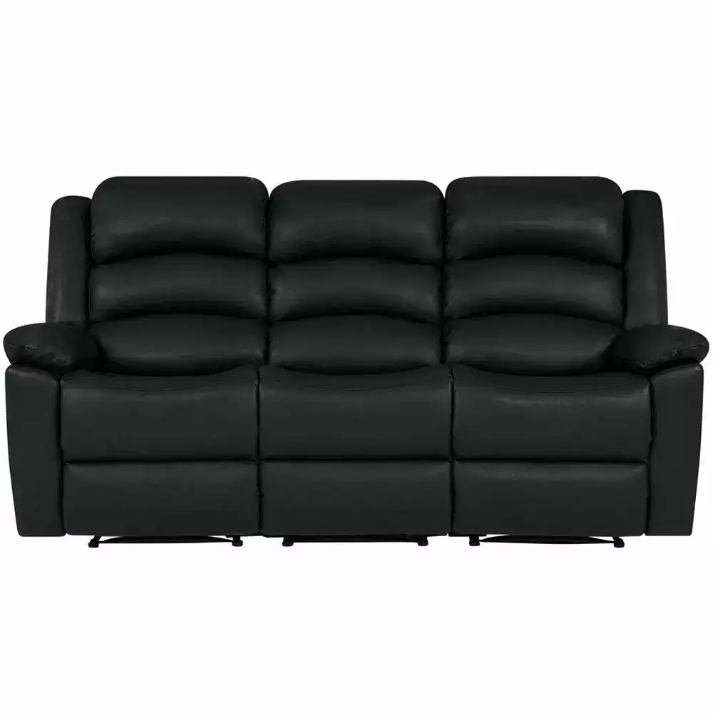 Image for FURNY3SeaterCarsonLeatheretteManualReclinerSofa
