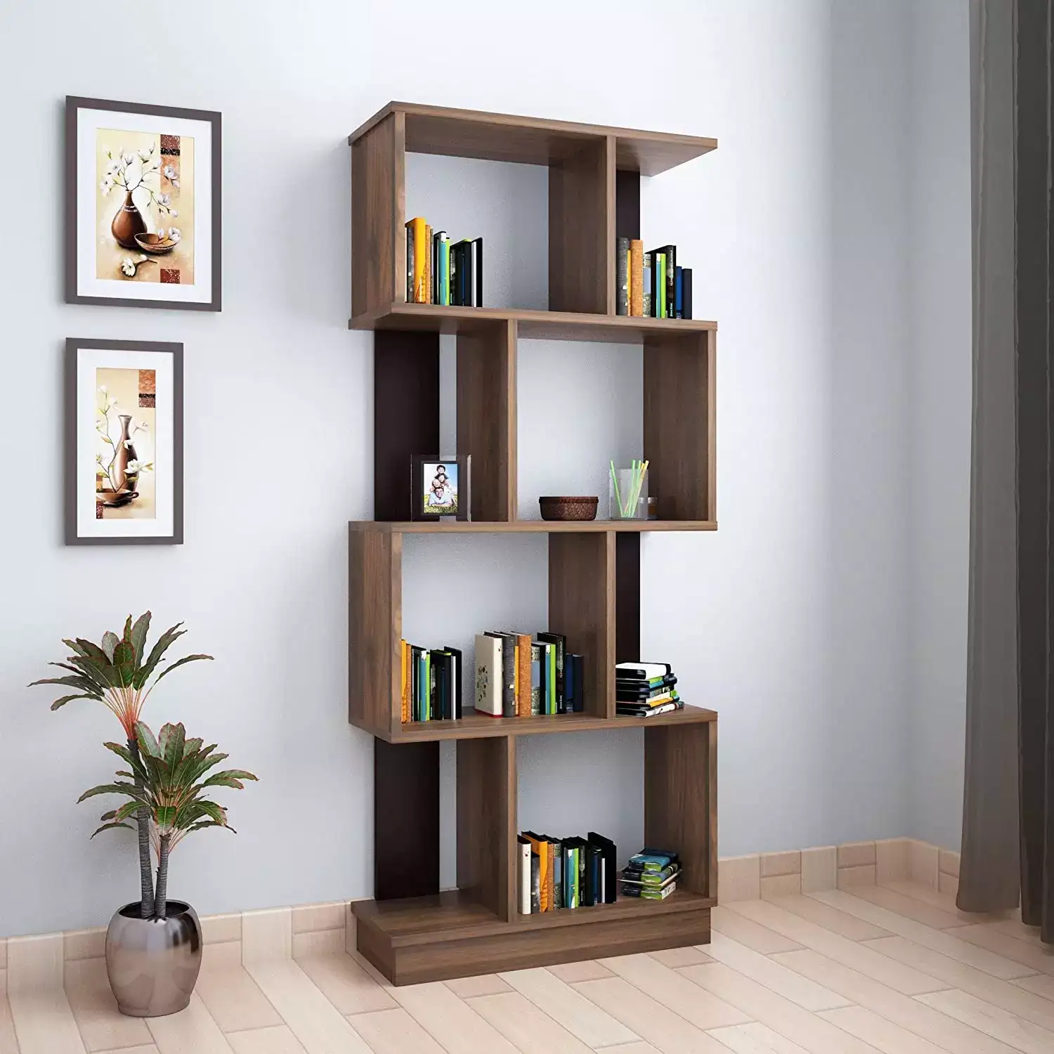 Image for %40homebyNilkamalCheckers4-TierOpenBookshelf