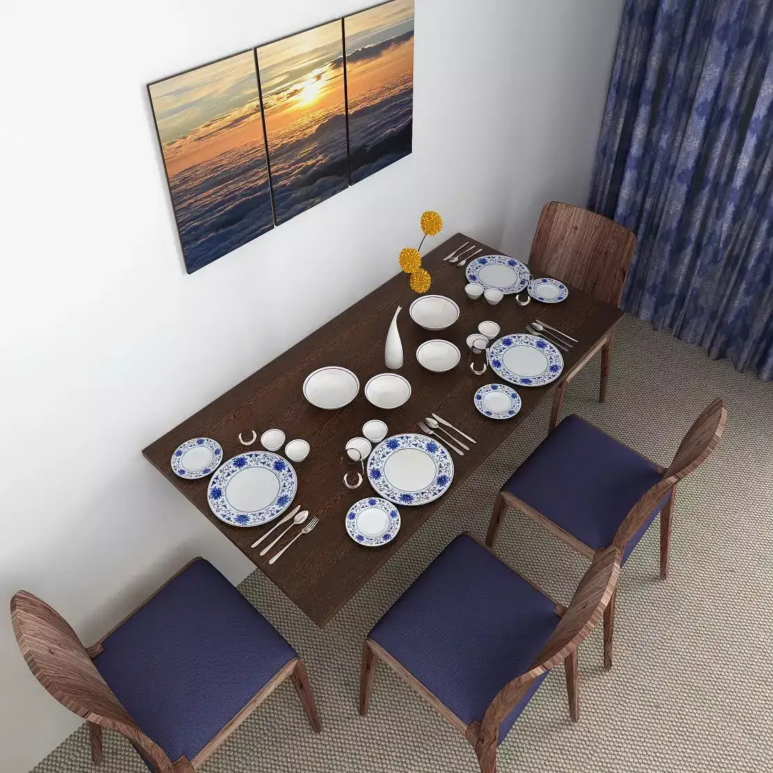 Image for BlueWudHemmingEngineeredWoodWallMountFoldingDiningTable