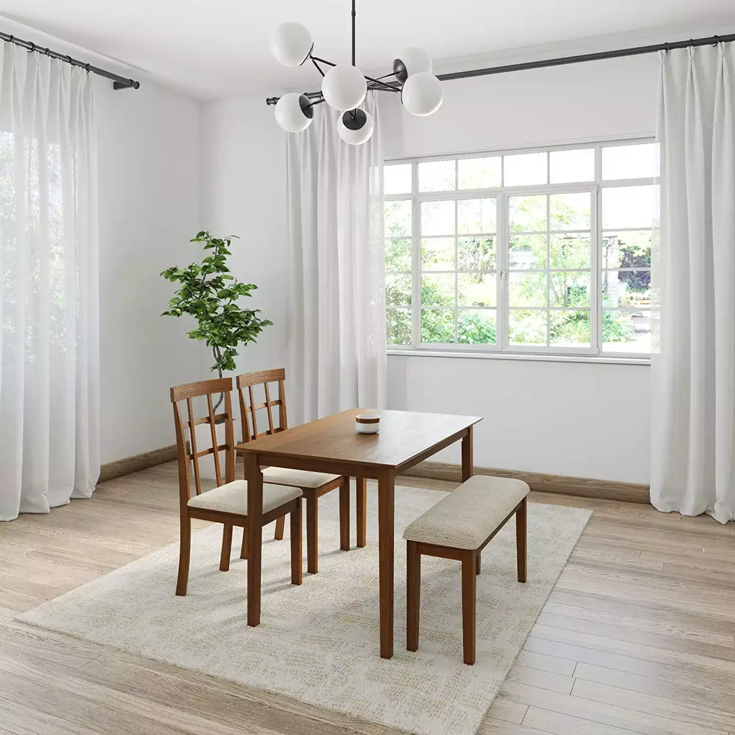 Image for AmazonBrandSolimoRerik4-seaterSolidwoodDiningTableSet