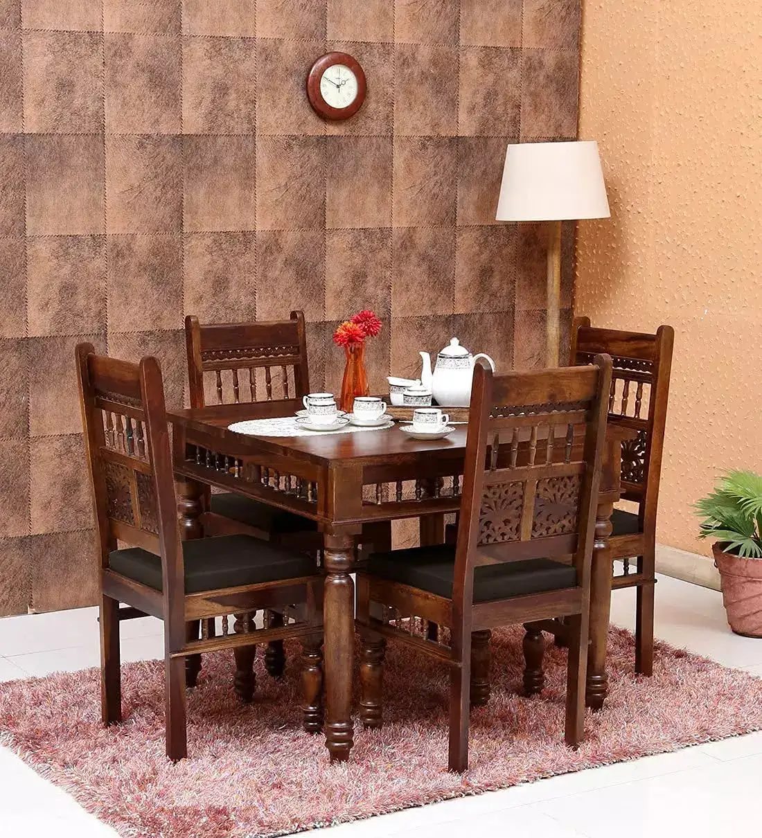 Image for BNFurnitureSolidSheeshamWood4-seaterDiningTableSet
