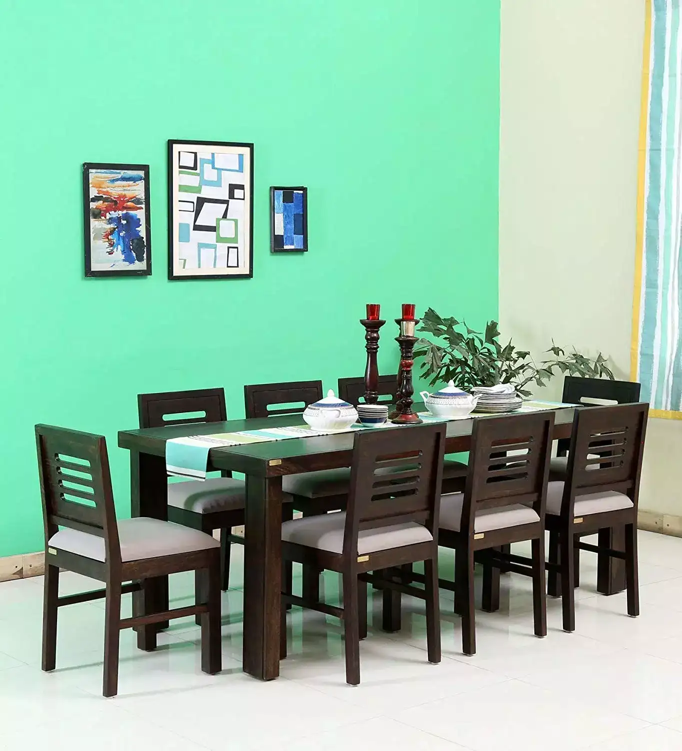 Image for MahimartAndHandicraftsSheeshamWood8-SeaterDiningTableSet