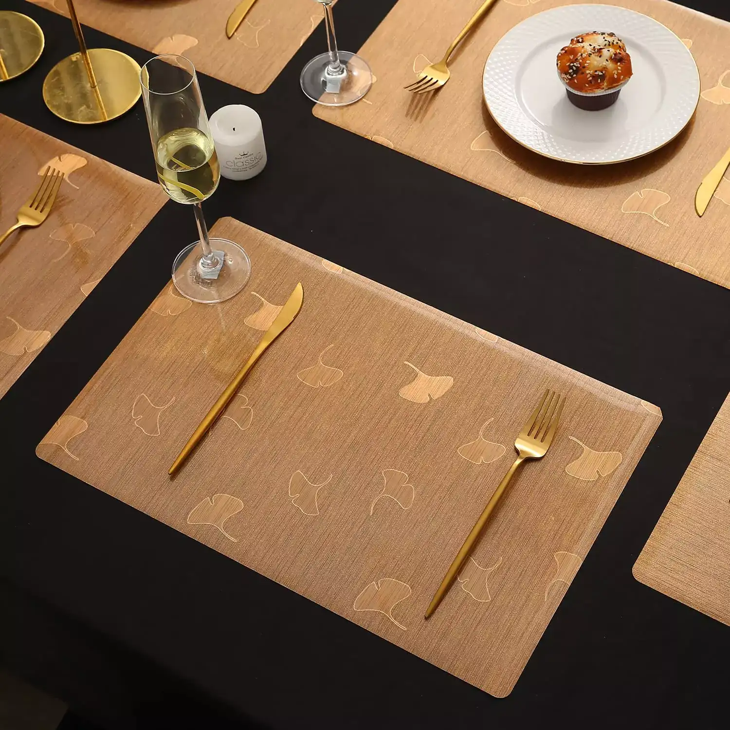 Image for HOKIPOShiningDiningPlacematsSetof6WashableDinnerMats