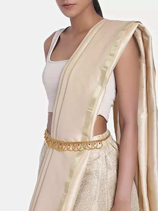 Buy VAMA Embroidery Cloth kamarpatta Golden Zari Belly waist Saree Belt  Kamarbandh vaddanam for Sarees & Lehangas (Stretchable Size 30-40 inches  only) Online at Best Prices in India - JioMart.