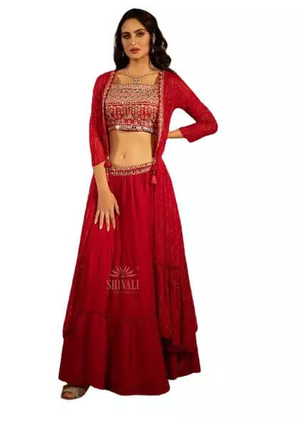 Shrug top with Lehenga at Rs 1650 in New Delhi | ID: 20641482148