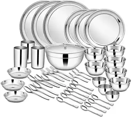 Image for Shri%26SamStainlessSteelShagunDinnerSet-45Pieces