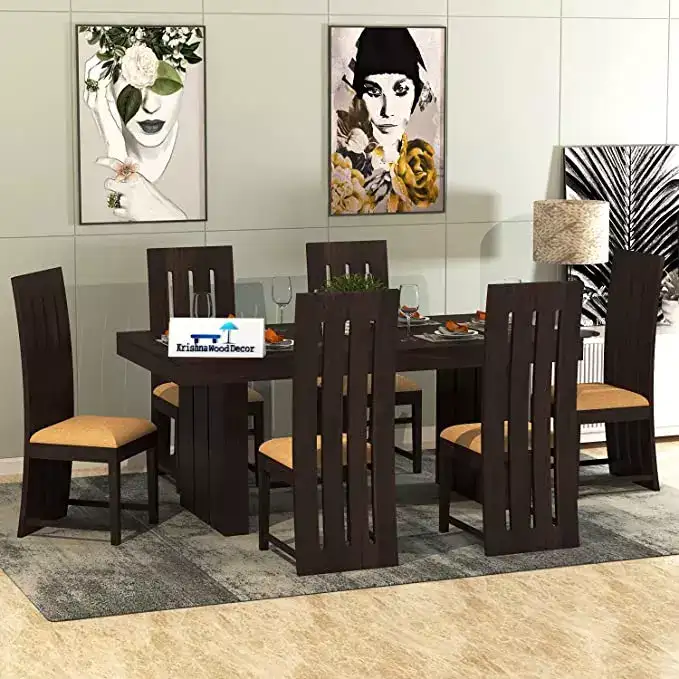 Image for KrishnaWoodSolidSheeshamWoodDiningTable