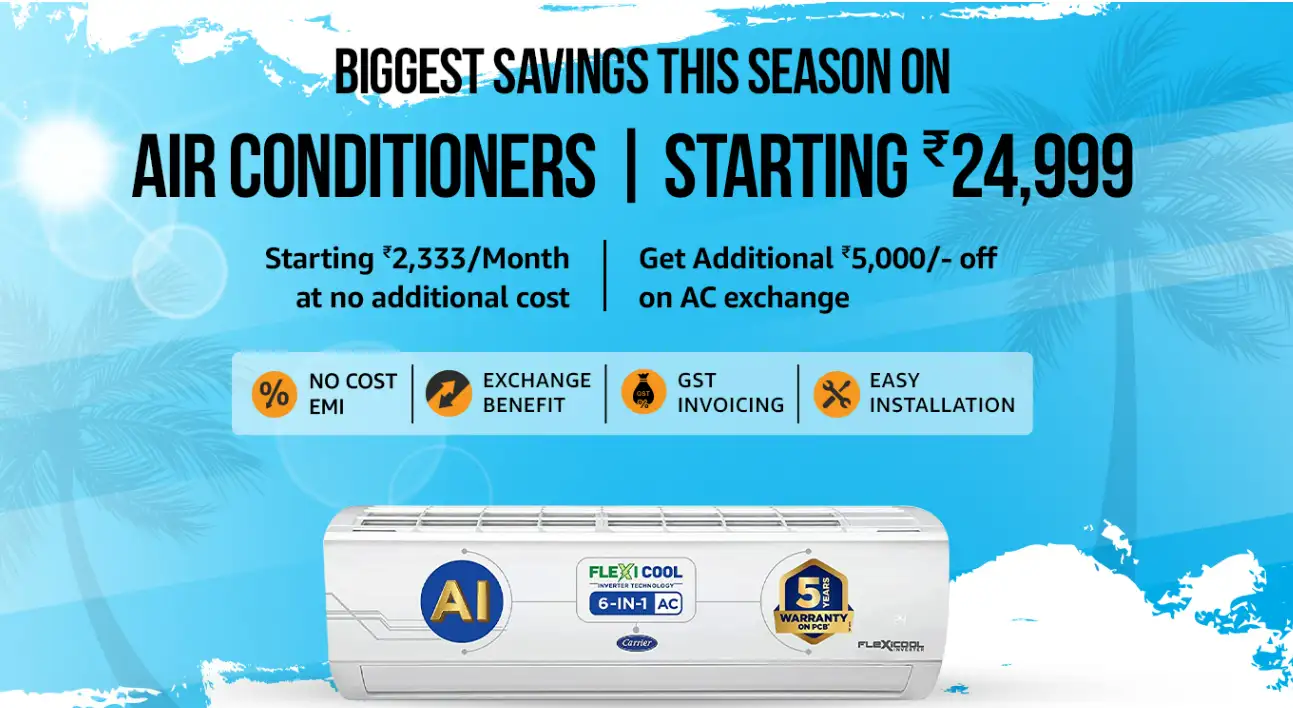 amazon sale Amazon Sale on ACs, Refrigerators, Washing Machines is