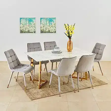 Image for HomeCentreBiancaGlassTop6-SeaterDiningTable