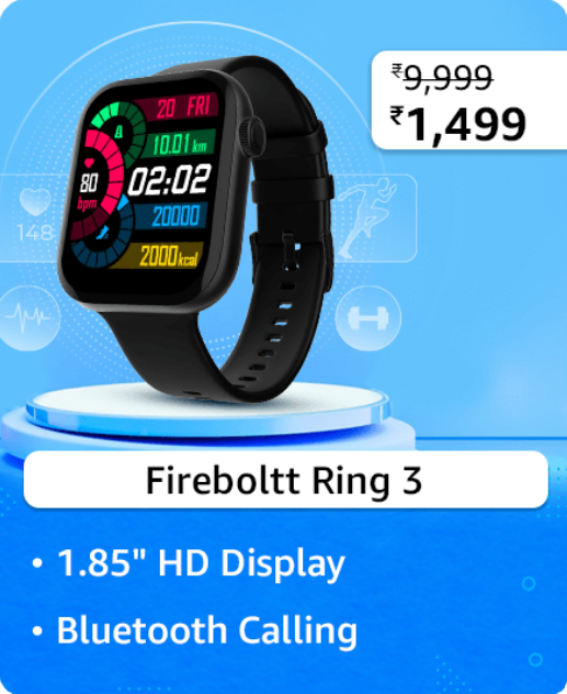  Fire-Boltt Ring 3 Smart Watch 1.8 Biggest Display with