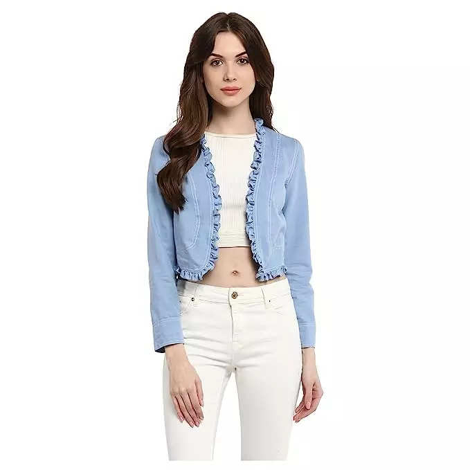 Allegra K Women's Summer Denim Jackets Button Down Short Sleeve Cropped Jean  Jacket - Walmart.com