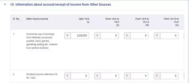 Details of other income