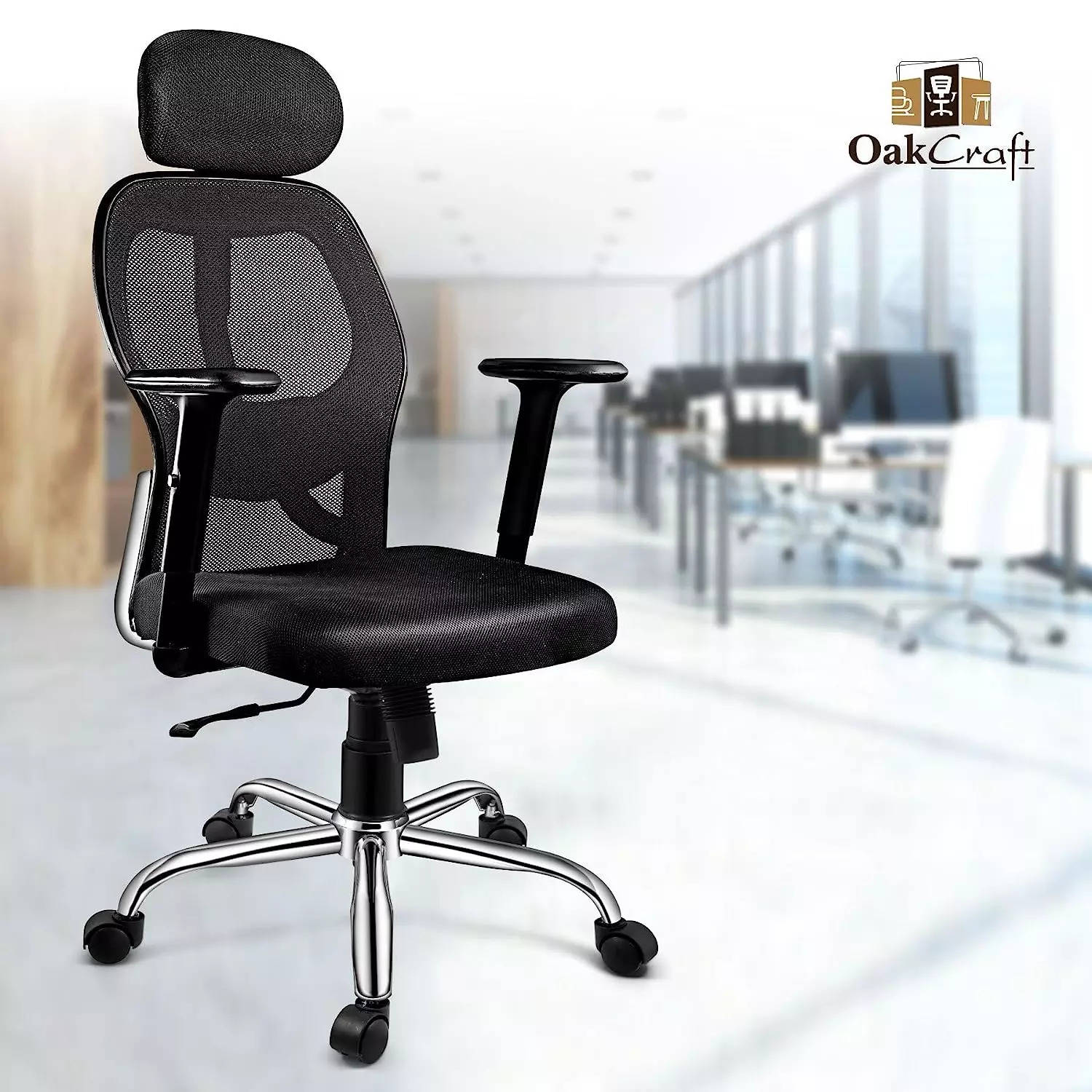 SIHOO® M18 High Back Office Chair, Mesh Ergonomic Office Chair for Work  from Home with Adjustable Lumbar Support & Headrest, Study Chair with  Adjustment Armrest & Heavy Duty Metal Base (Black) Rs.