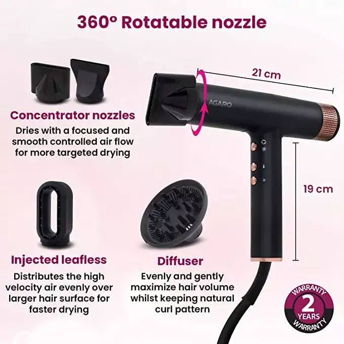 Image for AGAROBLDCProfessionalHairDryer