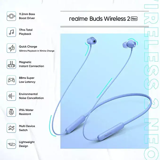 Image for RealmeBudsWireless2NeoBluetoothinEarEarphones