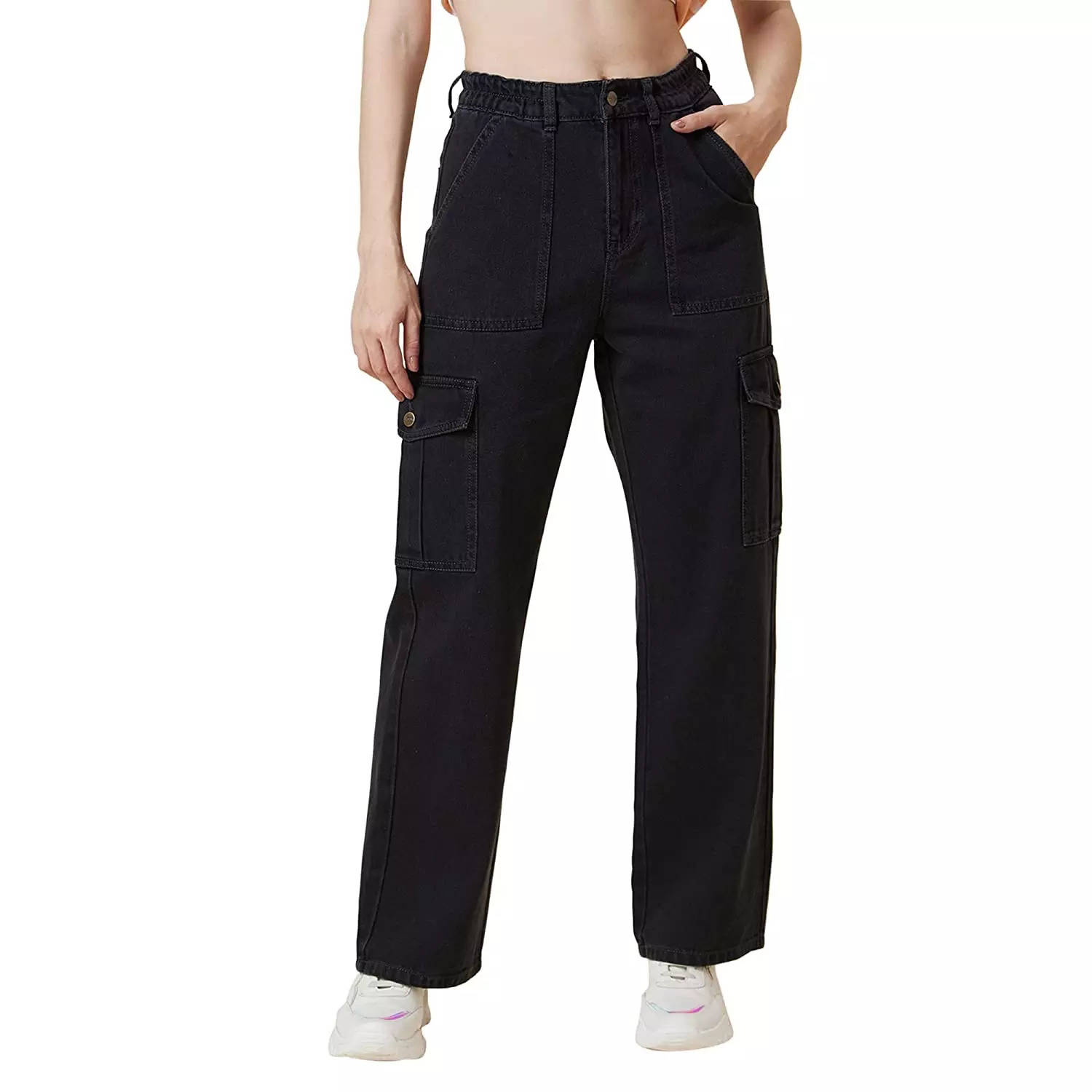 Buy Abcustoms(All Black Customs) Stylish Streetwear Hiphop Black Elastic  Waist Punk Pant with Ribbons at Amazon.in