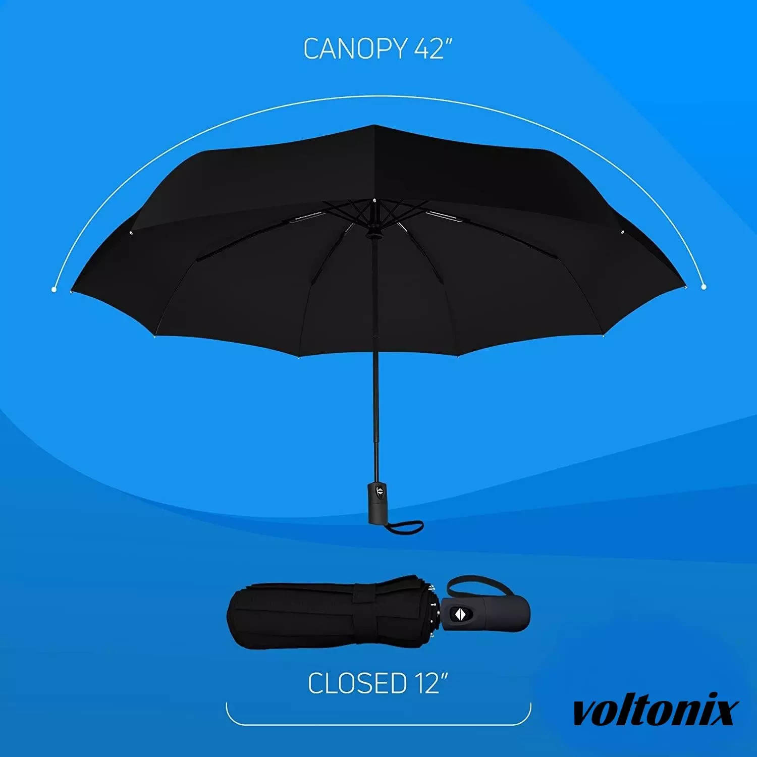 Juflix Umbrella Windproof Travel Umbrellas - 10 Ribs Wind Resistant Compact  Light Small Mini Upside Down Inverted Folding Reverse Strong Portable - Car  Backpack Purse Umbrellas for Rain - Men Women :