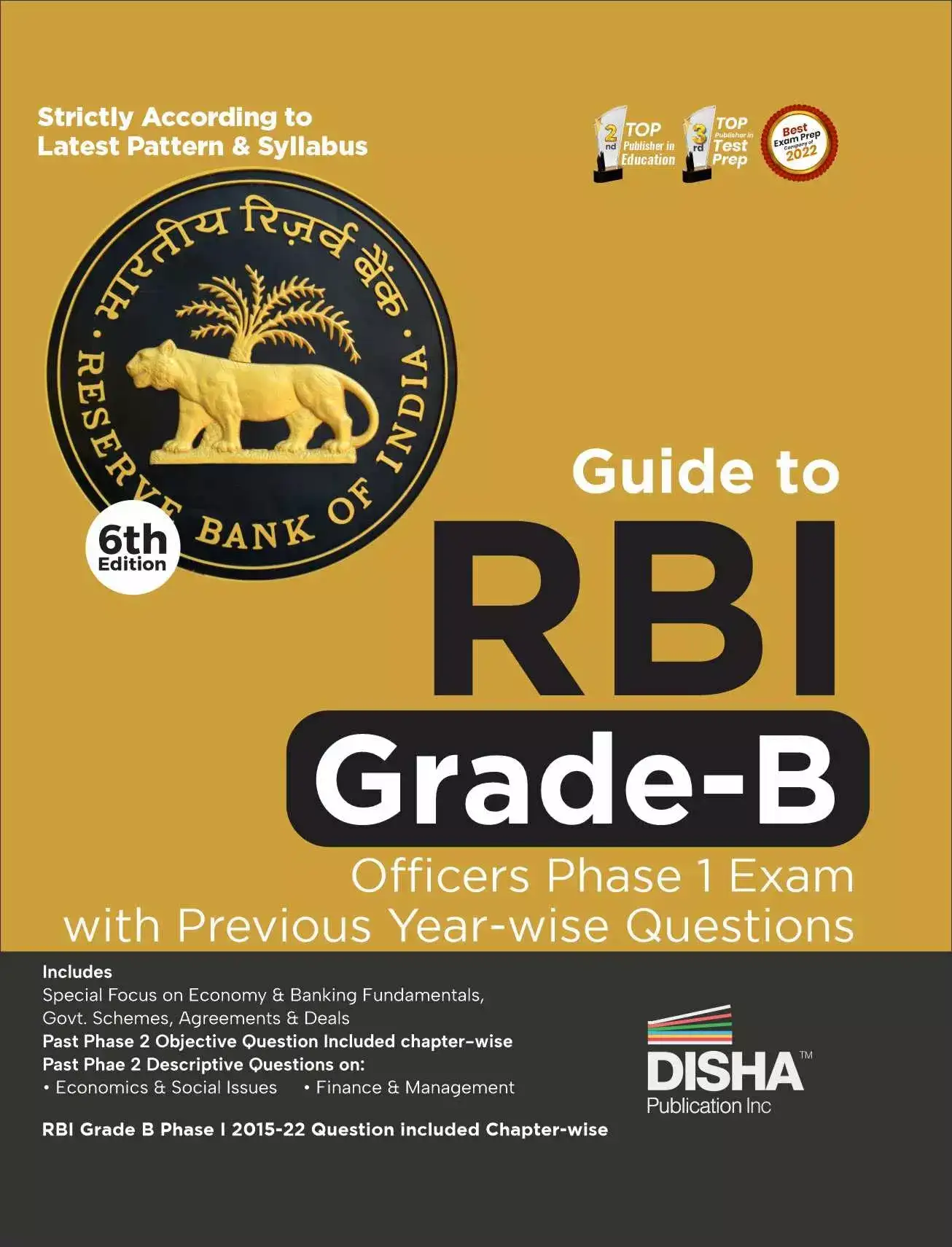 Image for GuidetoRBIGradeBOfficersPhase1ExamwithPreviousYearQuestionsbyDishaExperts