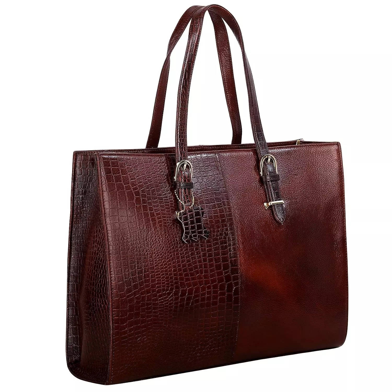 Women's genuine leather handbags with laptop compartment hot sale