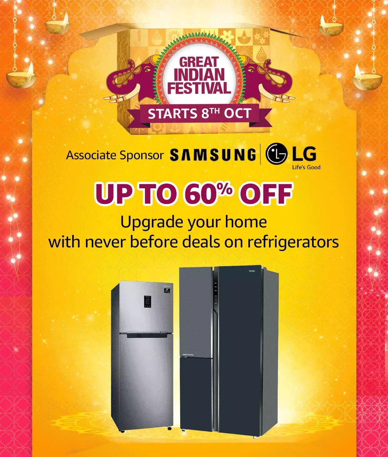 Amazon Sale Get up to 60 Discount on Refrigerators during Amazon