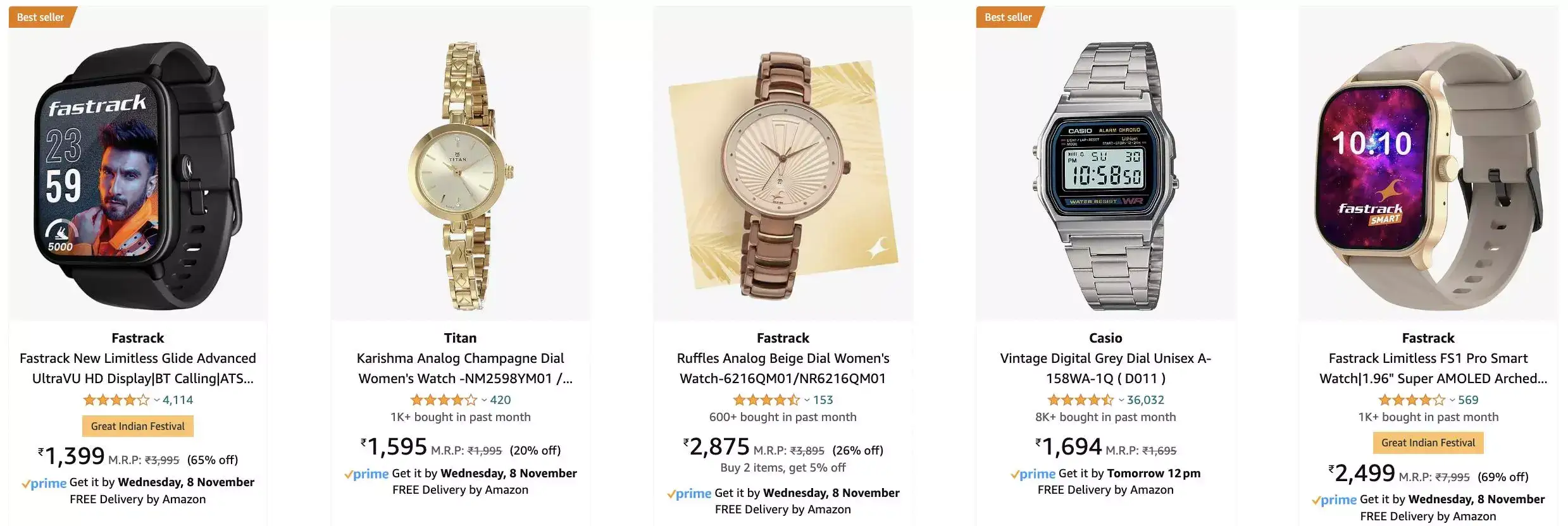 Amazon sale Amazon Diwali offers 4070 off on Watches and
