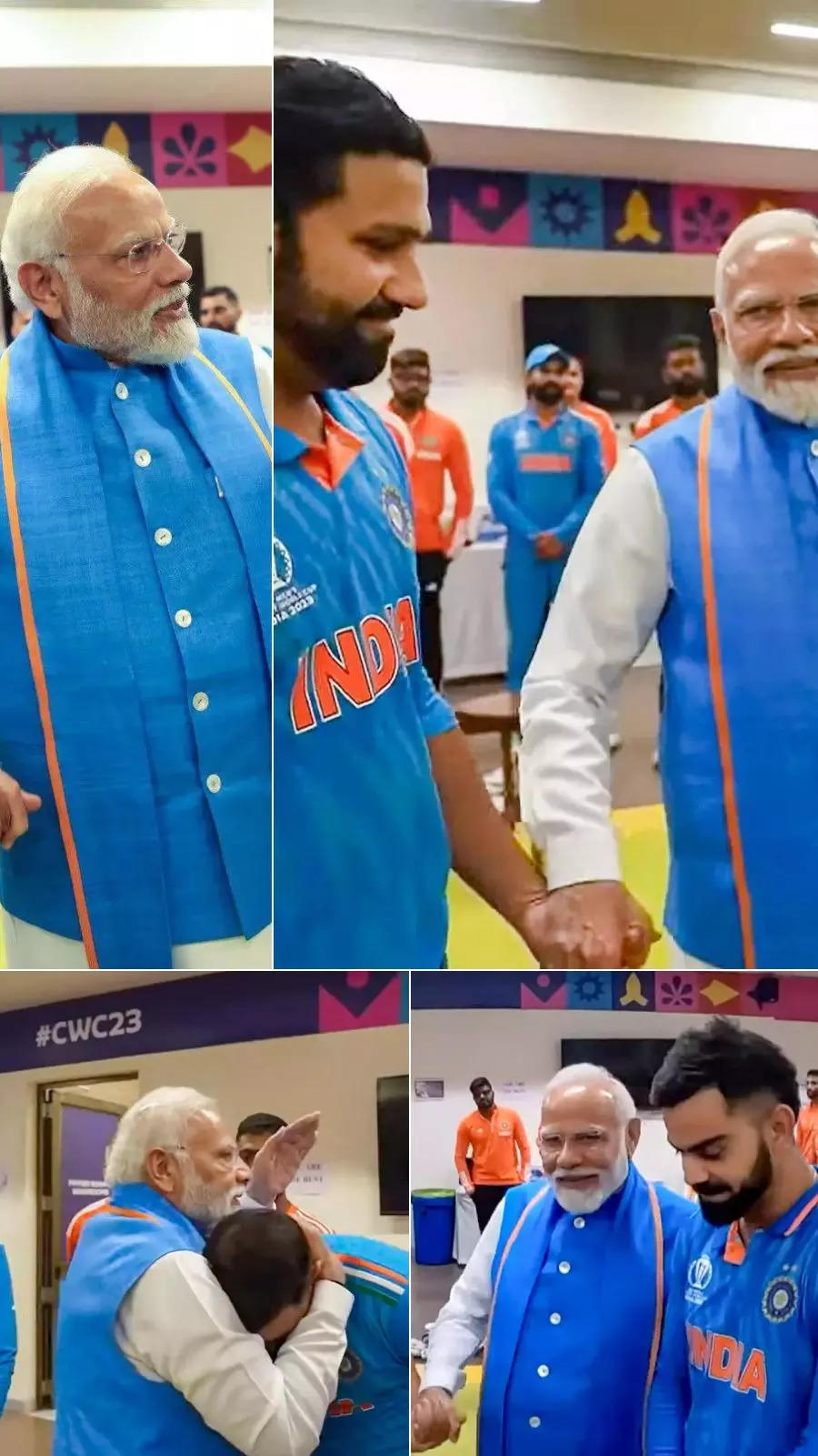 Viral Pics: PM Modi consoles Rohit, Virat, Shami 
