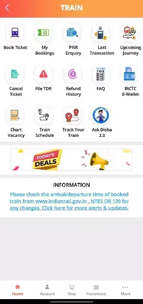 IRCTC Rail Connect App