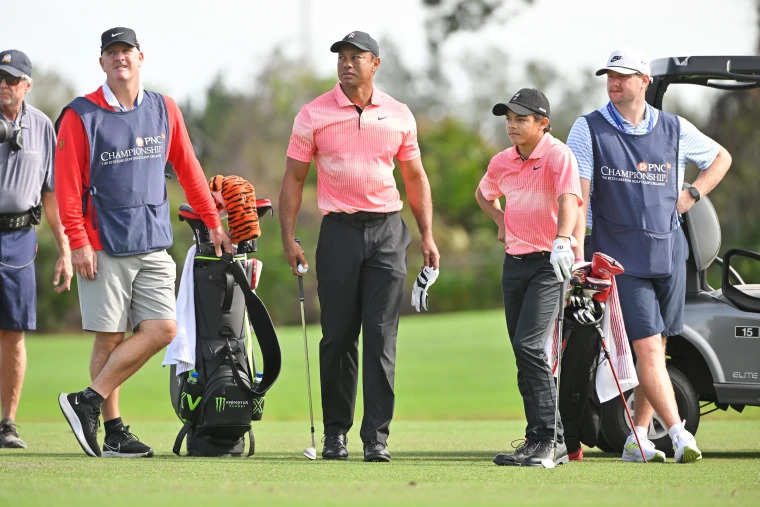 Tiger Woods plays alongside son Charlie, daughter caddies for duo at PNC Championship 