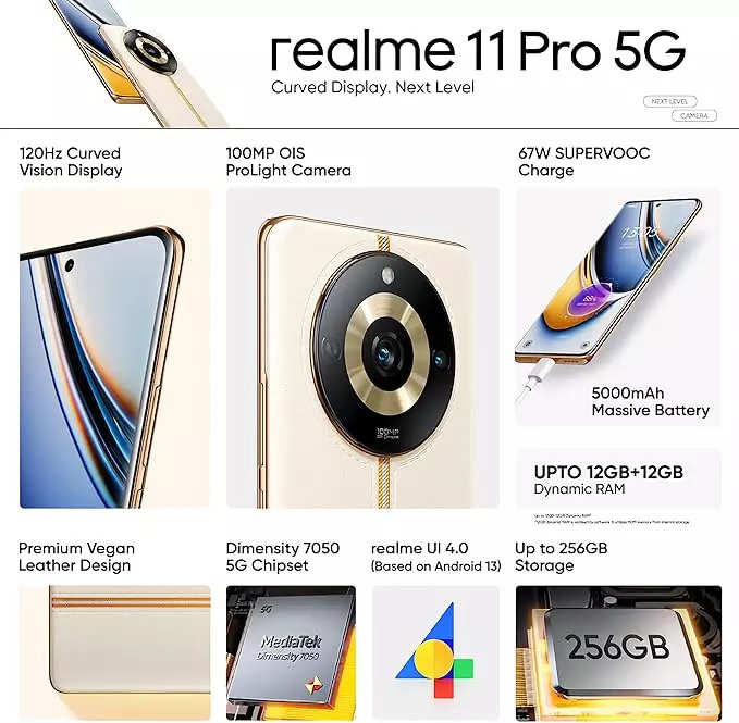 realme 11 pro: Realme 11 Pro 5G Specifications and Price: Explore the  ultimate smartphone here - The Economic Times