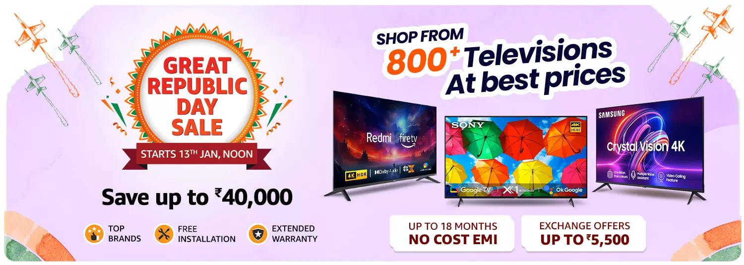 Sale:  Sale 2024: Up to 65% off on Televisions from top brands  like Samsung, Redmi, Sony, LG and more - The Economic Times