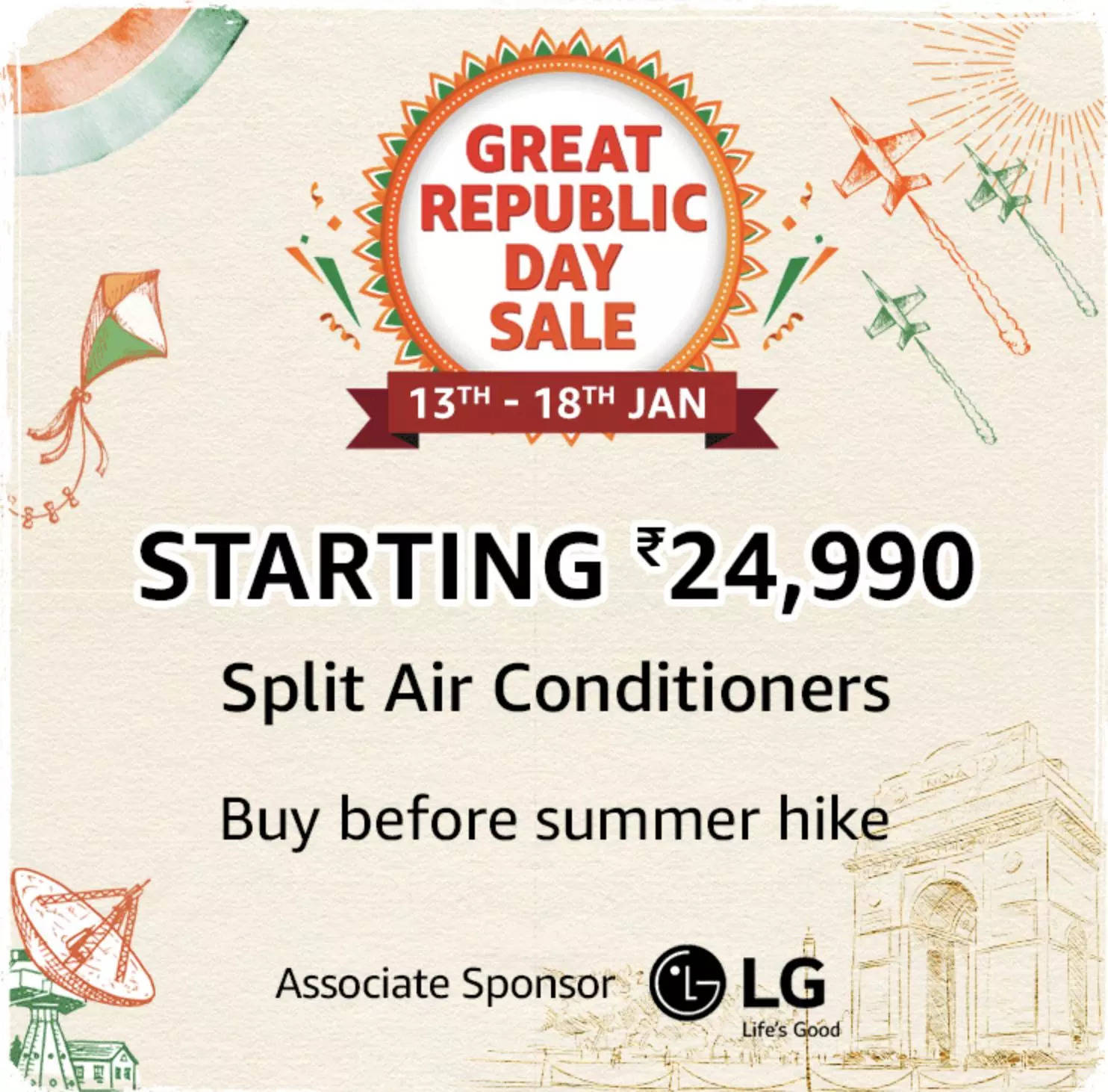 Amazon sale Amazon Republic Day Sale 2024 Big deals on ACs from LG