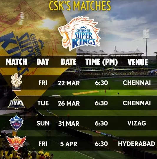 IPL full schedule IPL 2024 Schedule CSK Vs RCB clash to kick off IPL