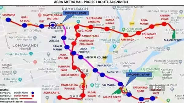 Agra metro route